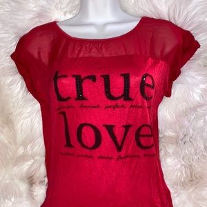 🌼SJS True Love Rhinestone Box Top Blouse